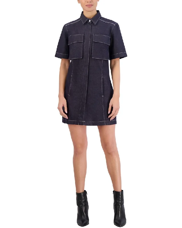 BCBG NY Denim Mini Dress Classic Solid Mini Dress