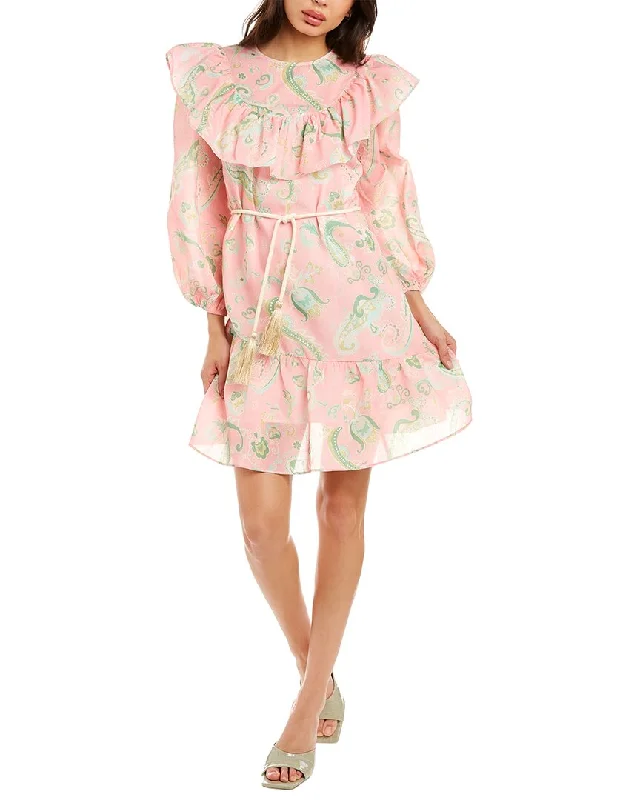 Beulah Belted Mini Dress Comfortable Smocked Mini Dress