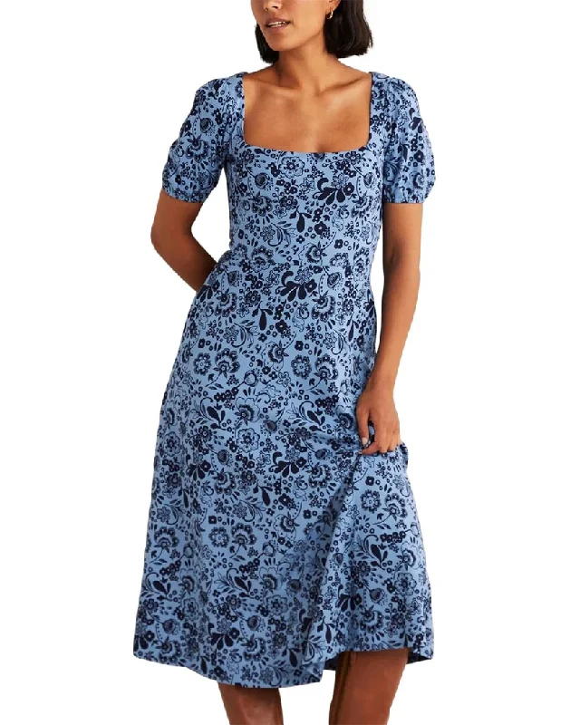 Boden Short Sleeve Jersey Midi Dress Trendy Boho Midi Dress