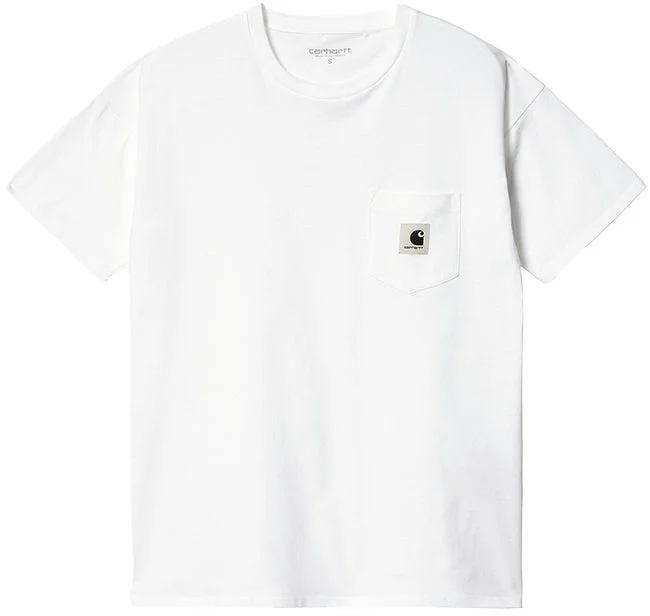 Carhartt WIP Womens Pocket T Shirt White Relaxed Cotton Short Blouse