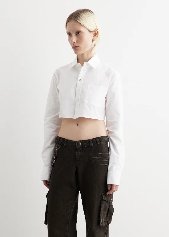 Cropped Shirt Casual Boxy Short Shirt