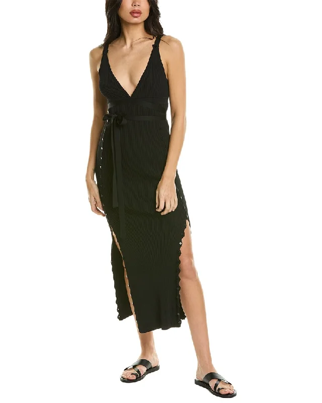 Devon Windsor Octavia Midi Dress Comfortable Button Front Midi Dress