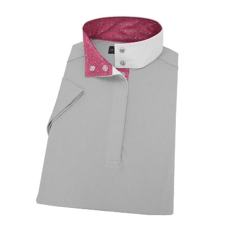 Essex Classics Ladies "Dusk" Grey Bits Performance Short Sleeve Show Shirt Fashionable Rounded Short Shirt