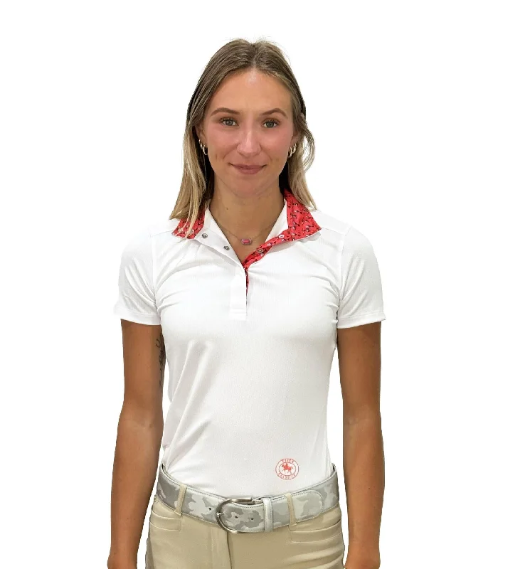 Essex Classics Ladies "Roosters" Talent Yarn Straight Collar Short Sleeve Show Shirt Comfortable Short Sleeve Tee