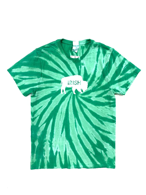 Green Tie-Dye Irish Short Sleeve Shirt Modern Fit Short Sleeve