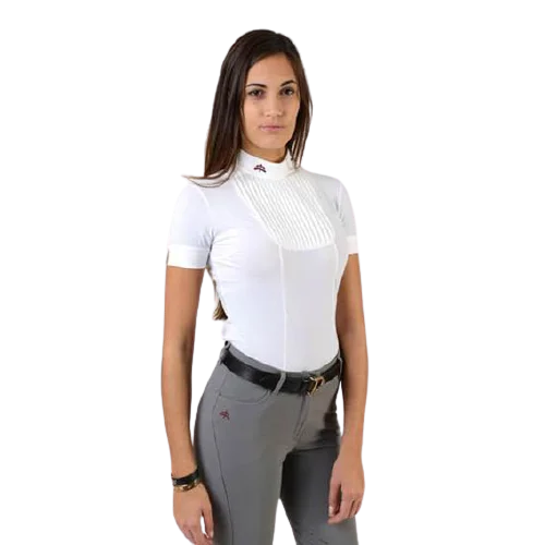 Ladies Show Shirt Veronica by Makebe Stylish Pleated Short Sleeve