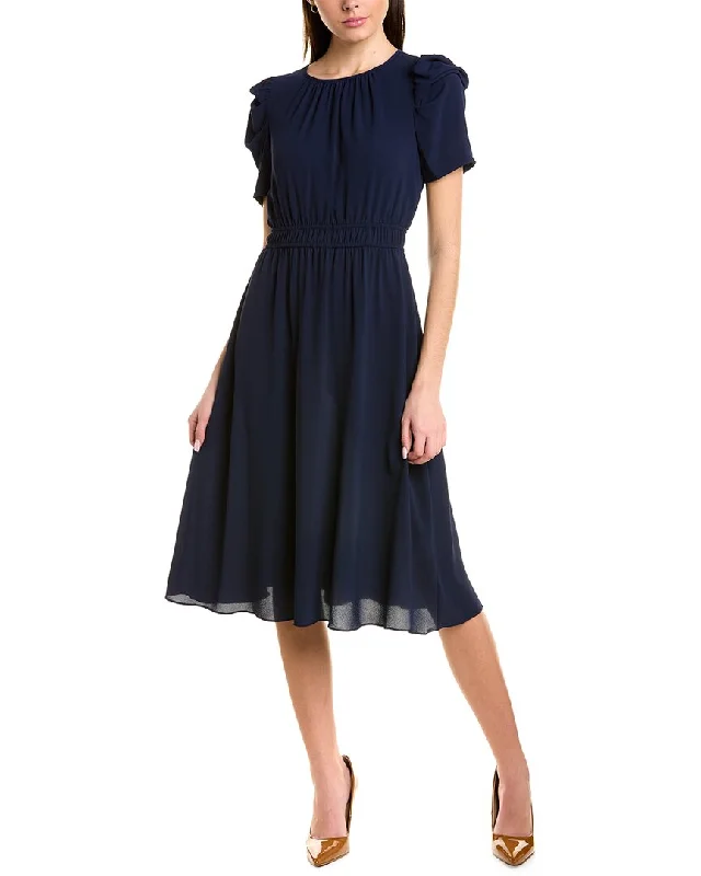 London Times Bubble Crepe Midi Dress Cozy T-shirt Midi Dress