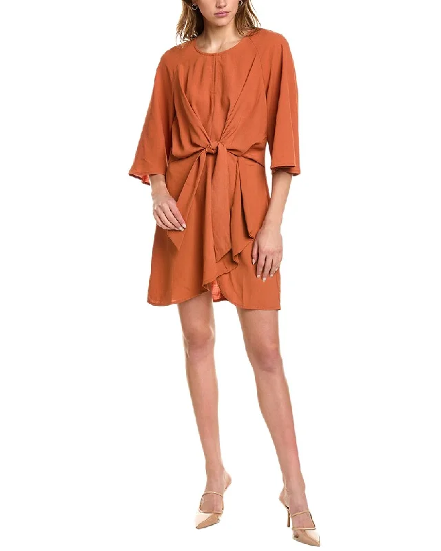 MARION Tie Front Mini Dress Fashionable Mini Dress with Slits