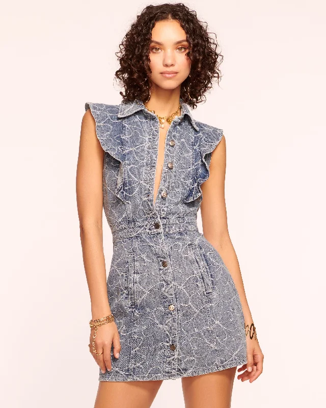 Marlowe Denim Mini Dress Classic White Mini Dress