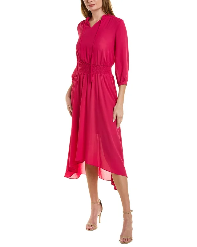 Nanette Nanette Lepore Crepe Midi Dress Comfortable Ruched Midi Dress