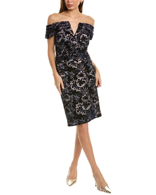 Tadashi Shoji Printed Mini Dress Stylish Sweetheart Neck Mini Dress