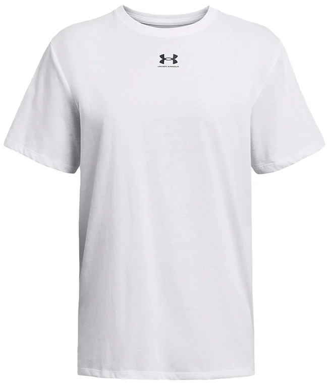 Under Armour Womens Campus Oversize T Shirt White Soft Silk Short Sleeve