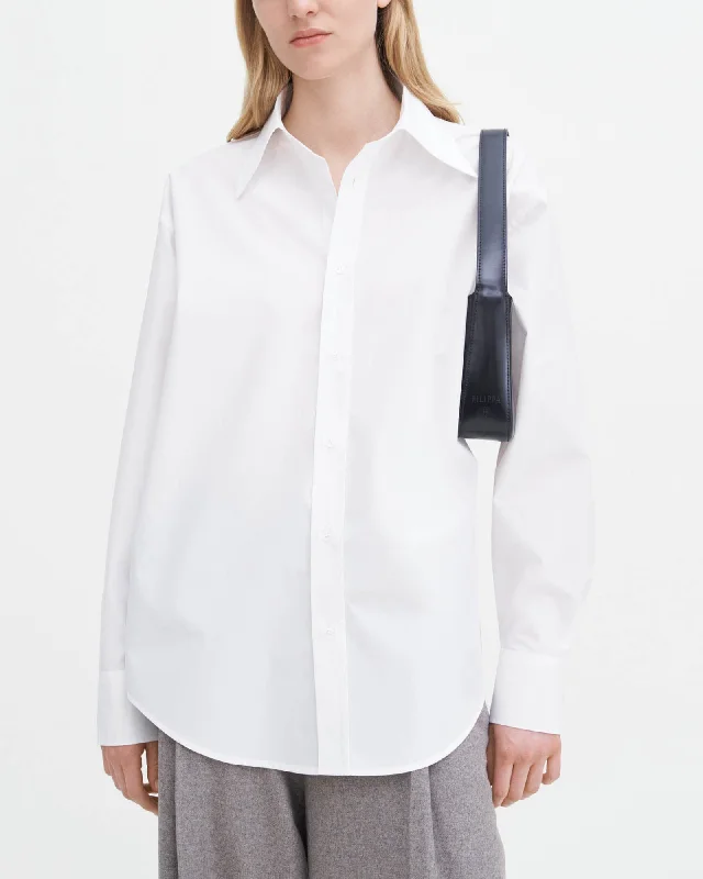 Poplin Shirt Elegant Longline Short Shirt