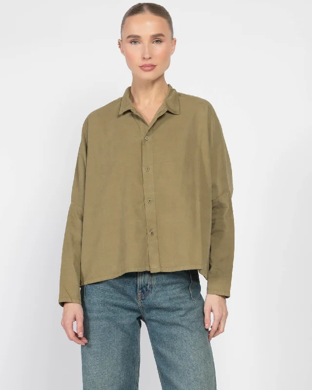 Tina Lampo Shirt Trendy Button-Front Short Sleeve