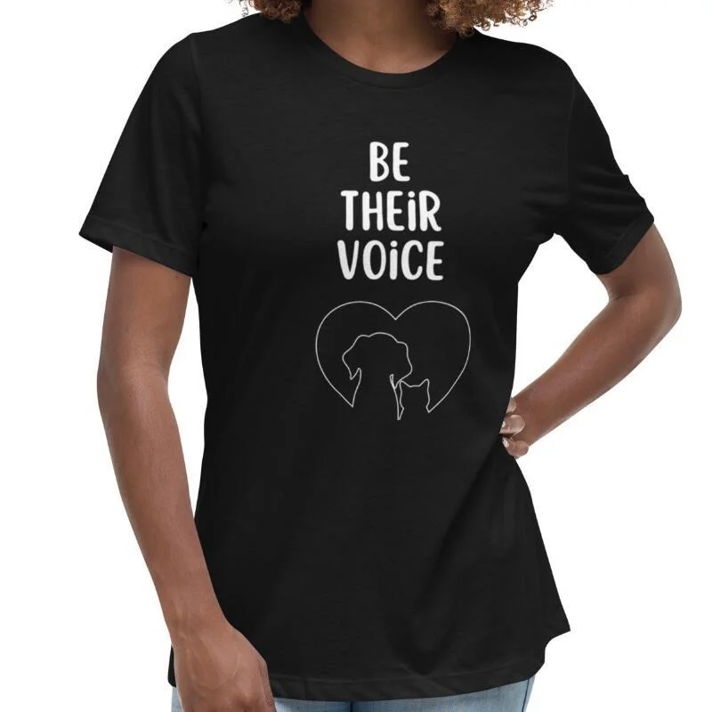 Women's Be Their Voice Pet Tee Shirt Modern Fit Short Sleeve