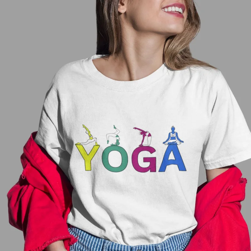 Yoga Round Neck Half Sleeve Classic T-Shirt Terry Blend Velvet Blend Canvas Blend