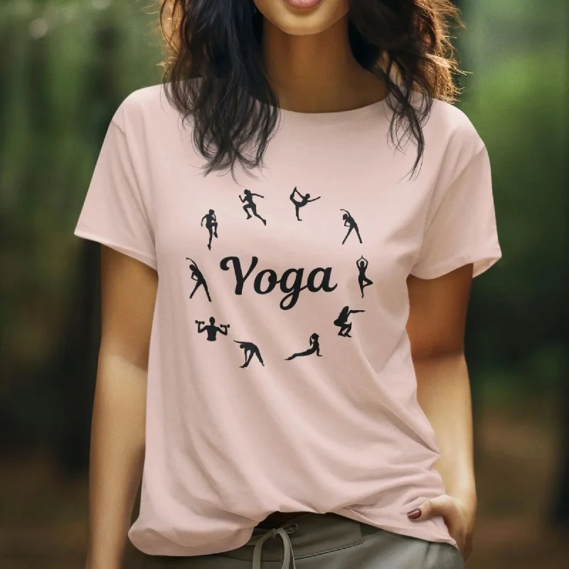 Yoga Round Neck Half Sleeve Classic T-Shirt Collared Crew Neck Turtle Neck