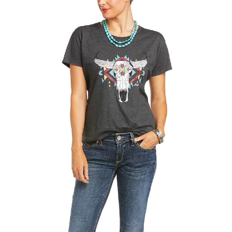 Ariat Women's Steer West T-Shirt Satin Blend Silk Blend Wool Blend