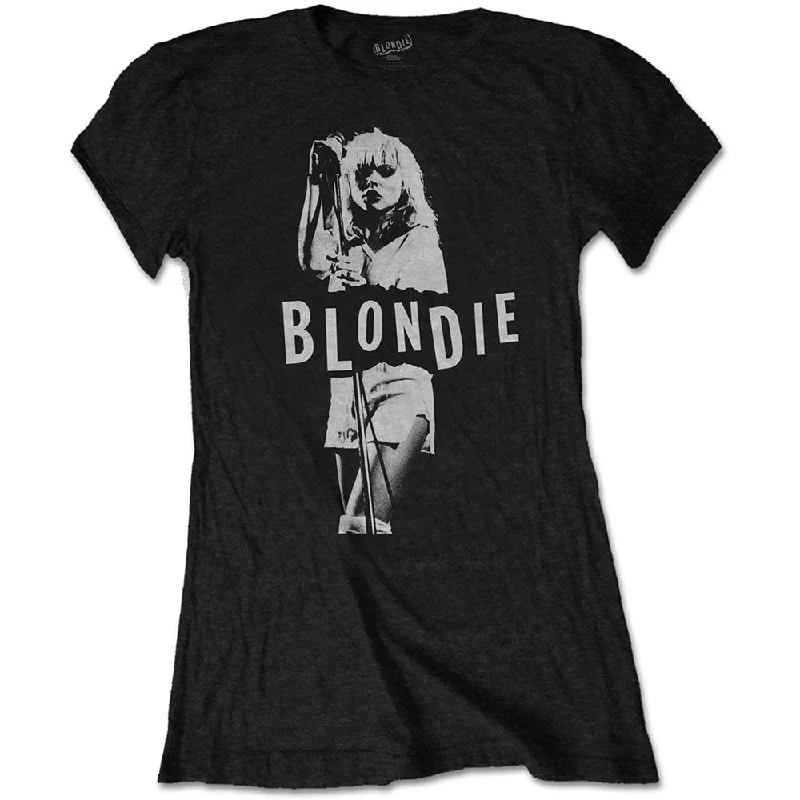 Blondie | Official Ladies T-Shirt | Mic. Stand Collared Crew Neck Turtle Neck