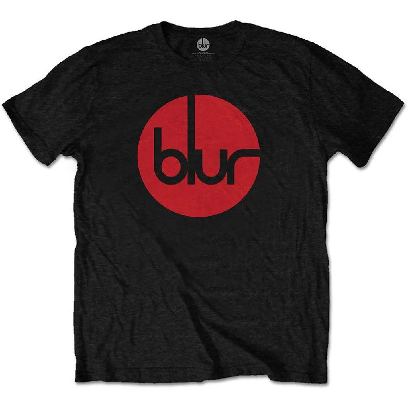 Blur | Official Band T-Shirt | Circle Logo Faux Fur Fabric Real Fur Fabric Shearling Fabric