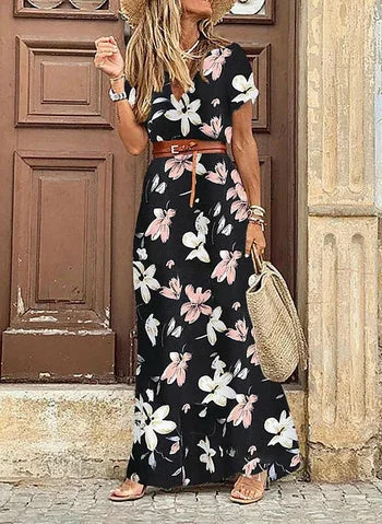 Boho paisley maxi dress Comfortable Maxi Dress with Slits