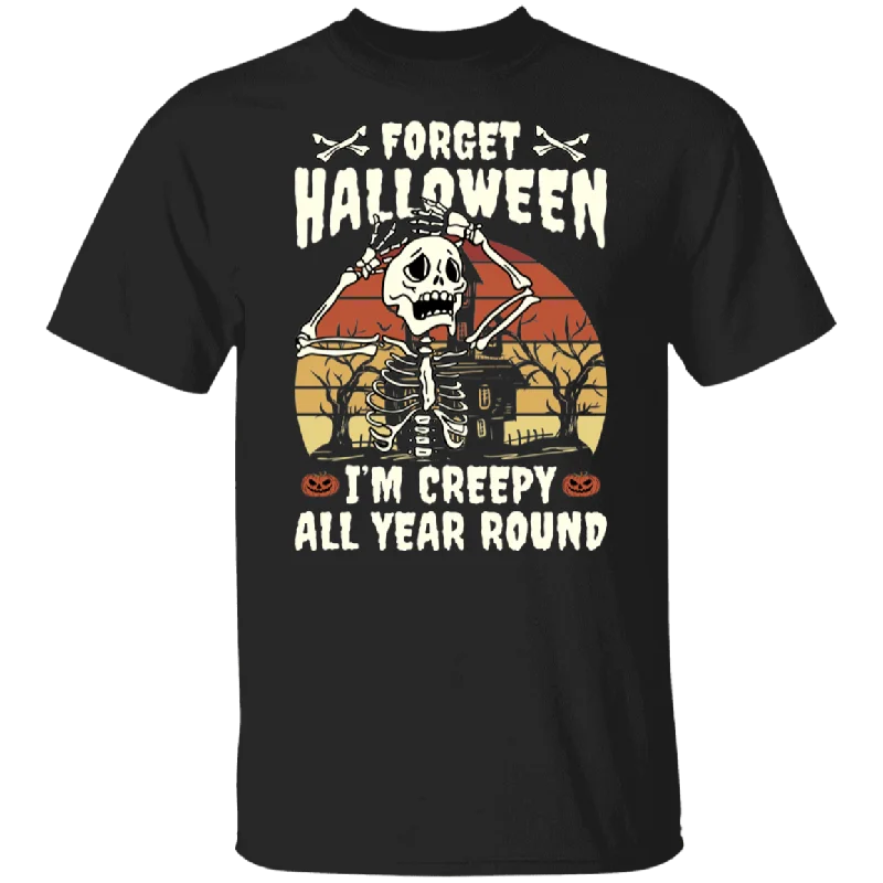 Creepy Halloween Unisex Tee Print Jacquard Patchwork