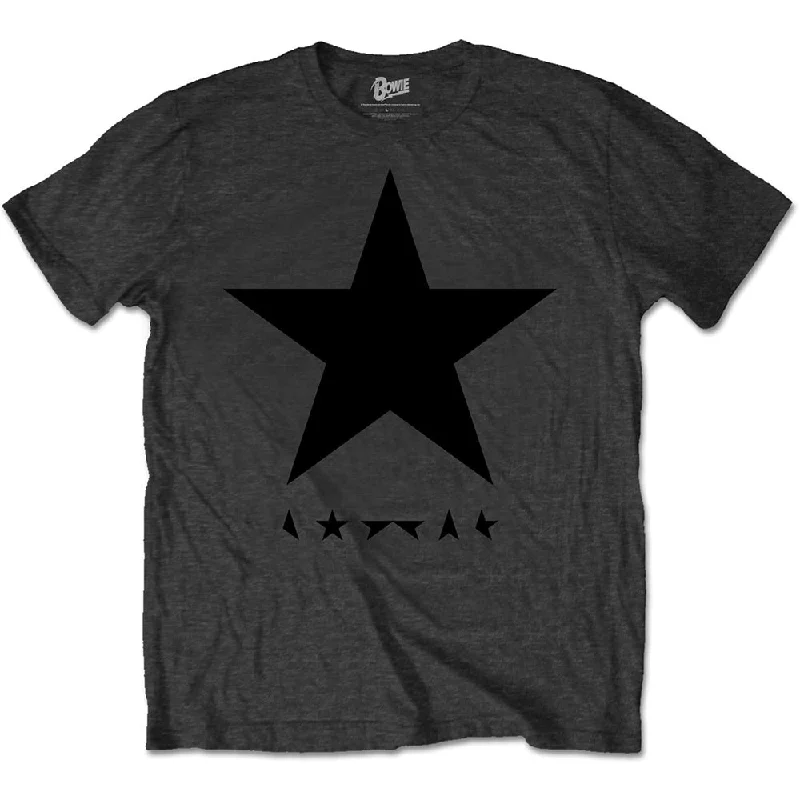 David Bowie Unisex Premium T-Shirt: Blackstar (on Grey) Solid Color Striped Floral