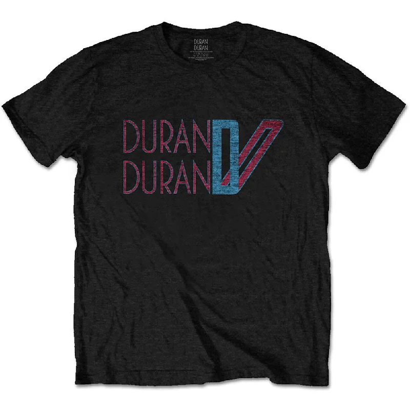 Duran Duran | Official Band T-shirt | Double D Logo Print Jacquard Patchwork