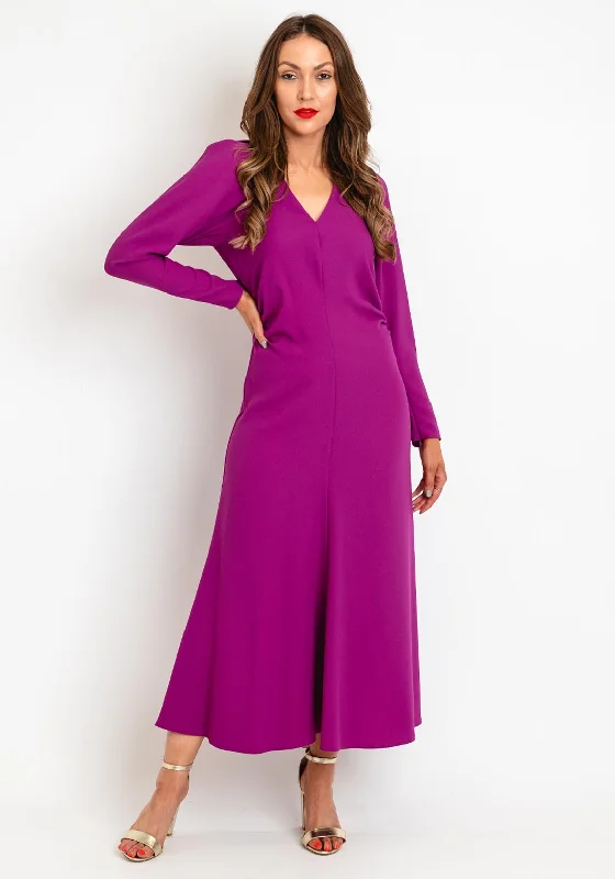 Exquise Ruched Waist A-Line Maxi Dress, Orchid Cozy Ribbed Maxi Dress