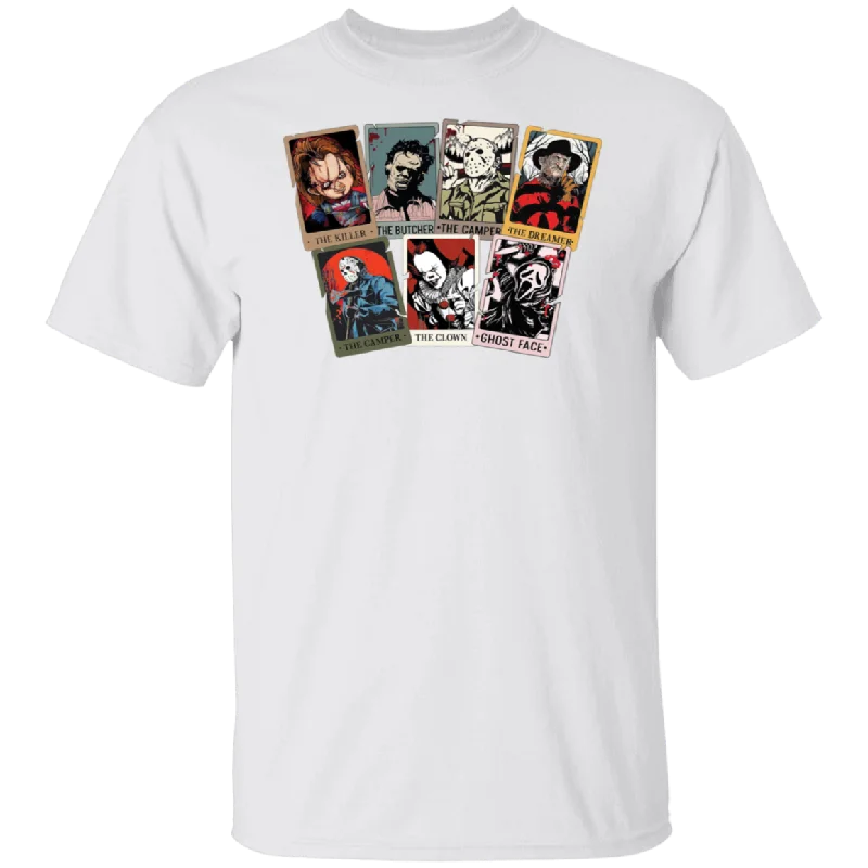 Horror Movie Characters Unisex Tee Thin T-Shirt Open Front Quick Dry