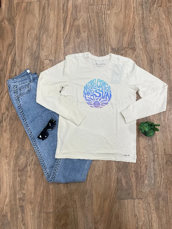 LIFE IS GOOD TRIPPY HERE COMES THE SUN TEE - PUTTY WHITE Mesh Blend Leather Blend Suede Blend