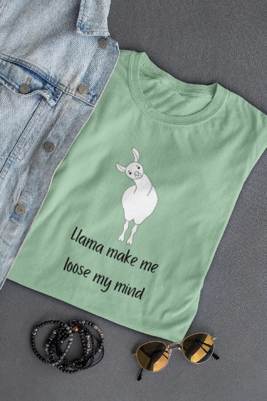 Llama make me loose my mind -  Unisex Tee Chenille Blend Fleece Blend Nylon Blend