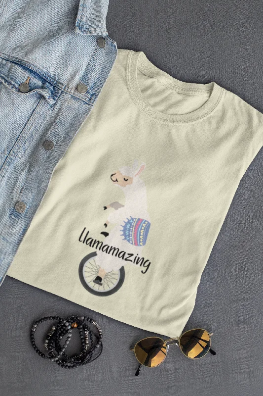 Llamazing - Unisex Llama Tee Zippered Front Buttoned Front Snap Front