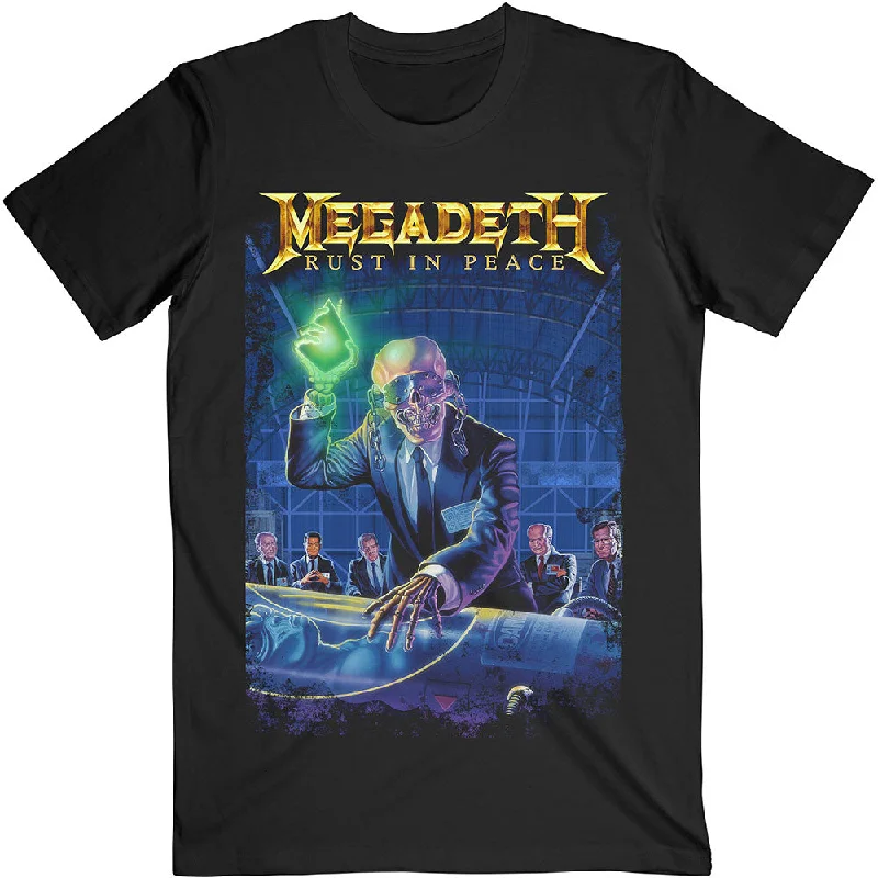 Megadeth | Official Band T-shirt | Rust In Peace 30th Anniversary (Back Print) Fleece Fabric Down Fabric Feather Fabric