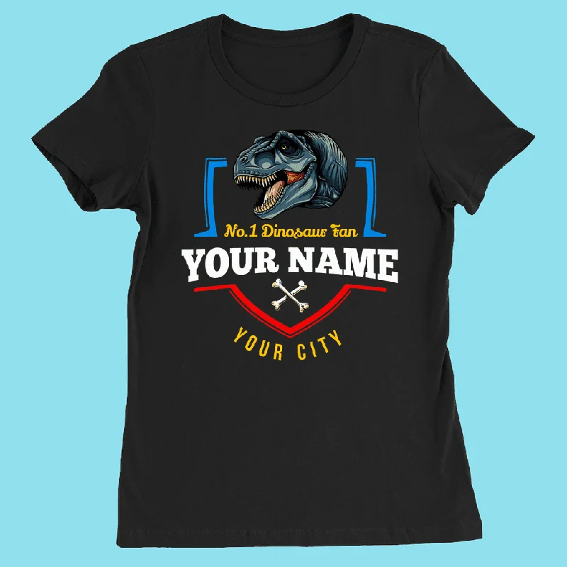 N.1 T-Rex Fan Custom Women T-Shirt Collared T-Shirt Boat Neck A-Line