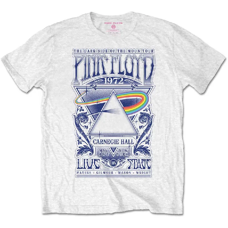 Pink Floyd | Official Band T-Shirt | Carnegie Hall Poster Knit Fabric Woven Fabric Fleece Fabric