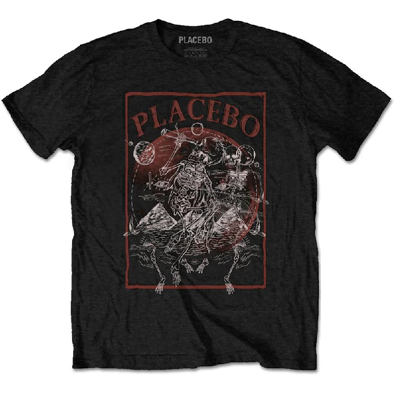 Placebo | Official Band T-shirt | Astro Skeletons Collared Crew Neck Turtle Neck