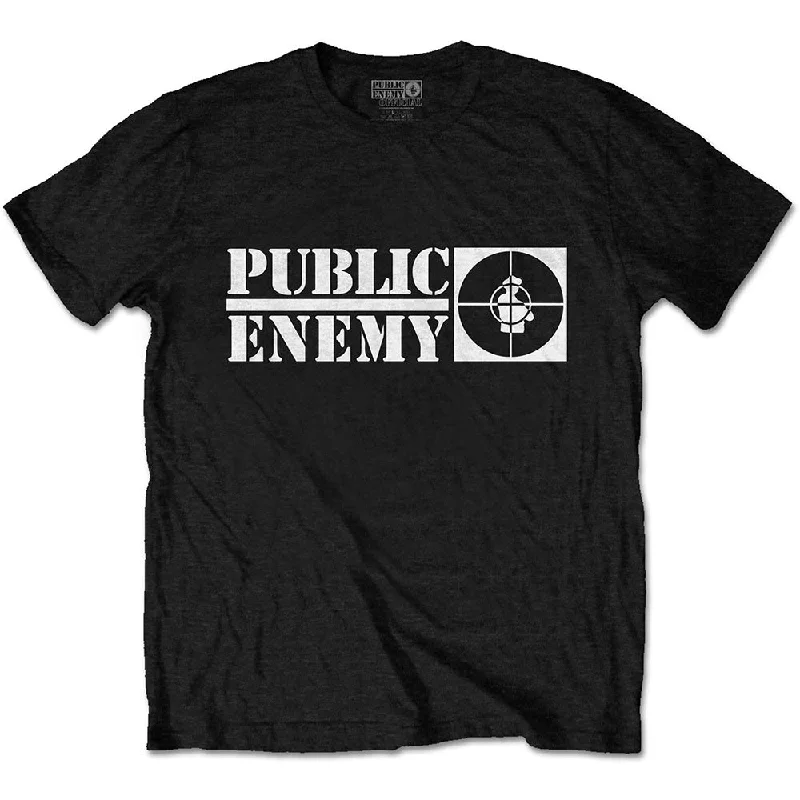 Public Enemy | Official Band T-shirt | Crosshairs Logo Silk Blend Satin Velvet