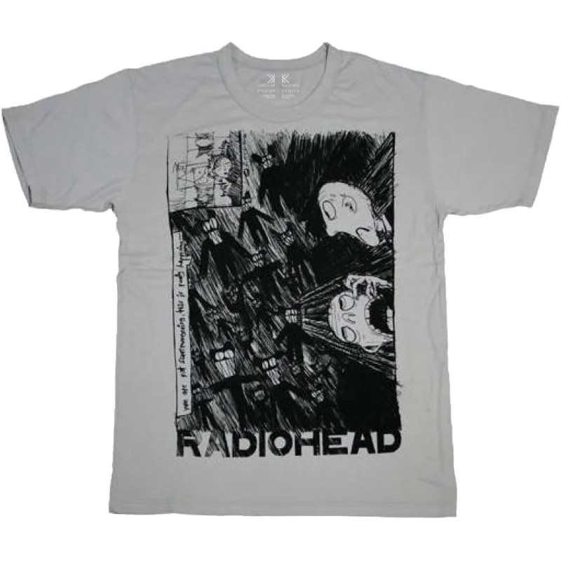 Radiohead | Official Band T-shirt | Scribble Graphic T-Shirt Round Neck Polyester