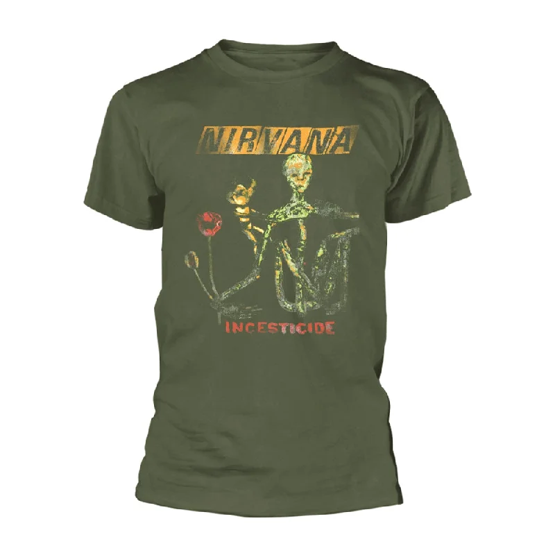 Nirvana Unisex T-shirt: Reformant Incesticide (Green) Real Fur Shearling Chenille