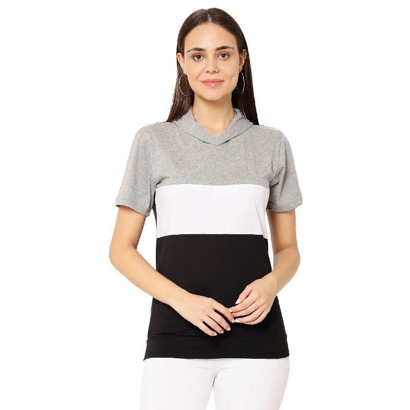 Vimal Jonney Grey Color T-shirt For Women Anti-Shrink Durable Soft