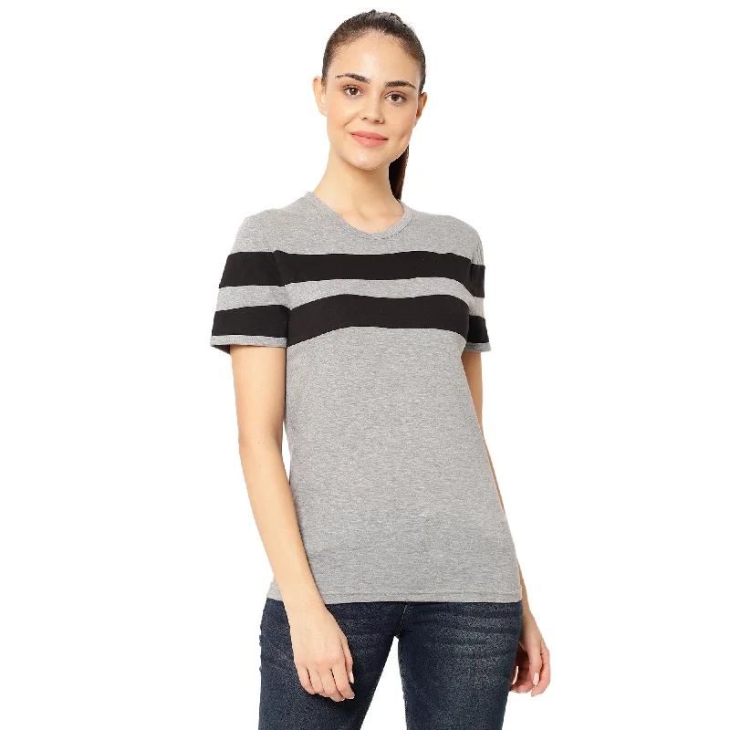 Vimal Jonney Grey Color T-shirt For Women Anti-Shrink Durable Soft