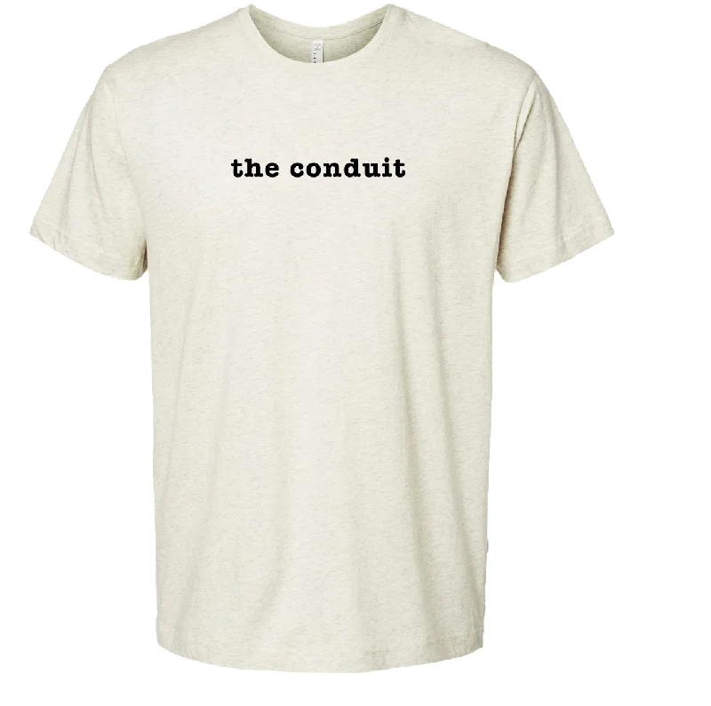 The Conduit - typeset tee, unisex (white or olive!) Terry Blend Velvet Blend Canvas Blend