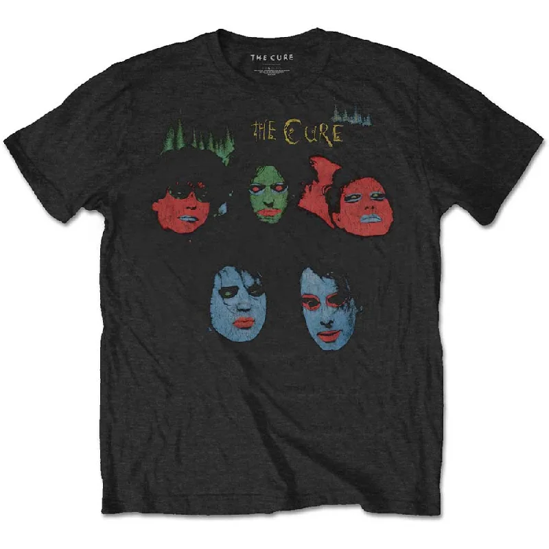 The Cure | Official Band T-shirt | In Between Days (Back Print) Striped Floral Plaid