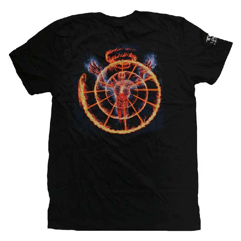 Tool | Official Band T-Shirt | Flame Spiral (Back Print) Ribbed Striped Patterned