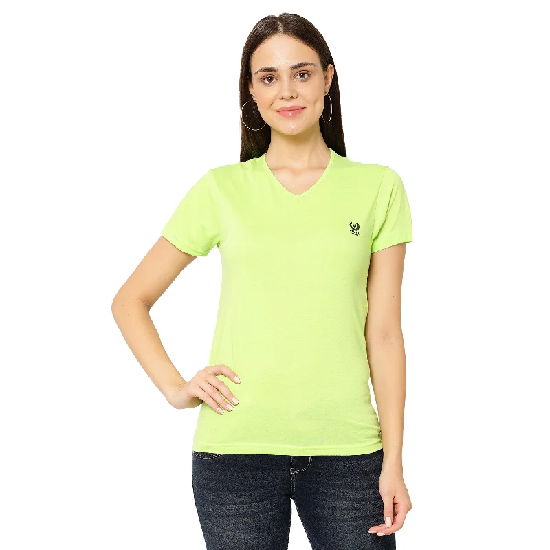 Vimal Jonney Green Color T-shirt For Women Chenille Fabric Brocade Fabric Lace Fabric