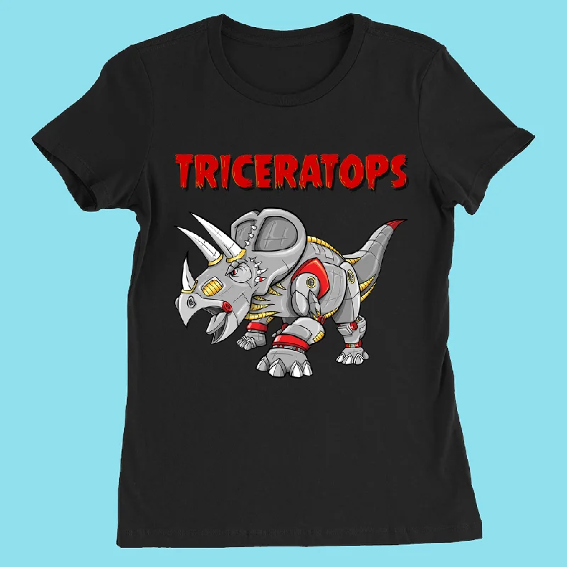 Women Robot Triceratops T-Shirt Chenille Fabric Brocade Fabric Lace Fabric