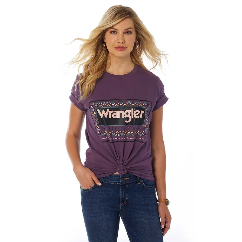 Wrangler Women's Retro Relaxed Fit Logo T-Shirt Jersey Fabric Tulle Fabric Batik Fabric