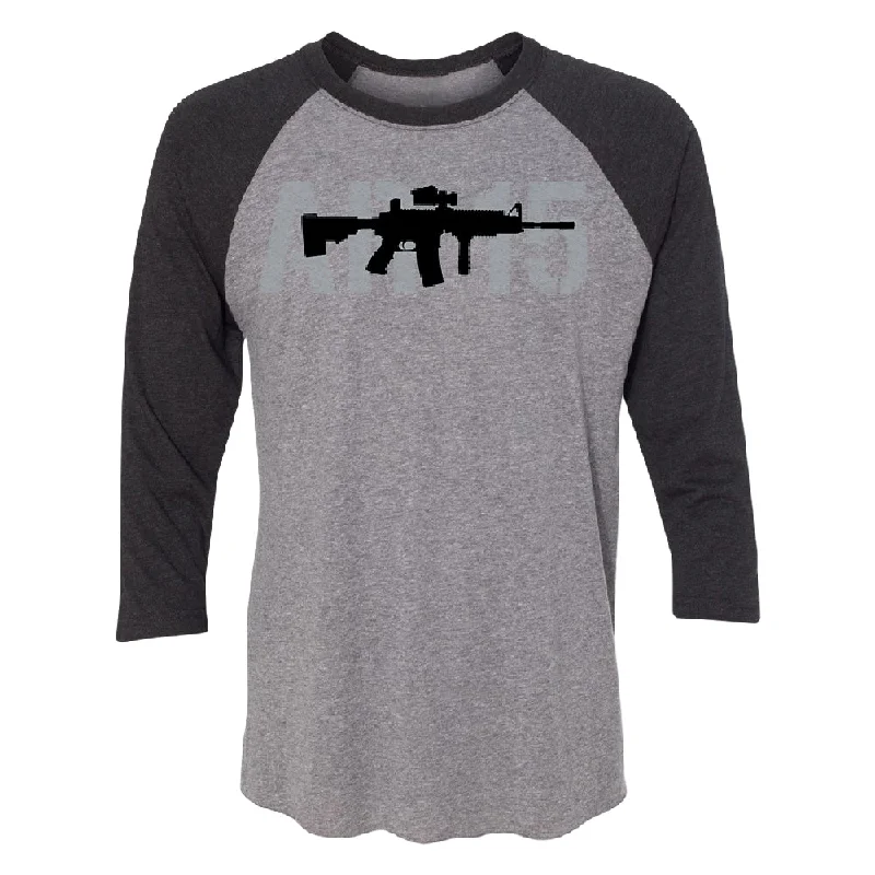 Zexpa Apparel™ 2nd Amendment AR-15 3/4 Raglan Tee Hooded Caped Shawl Collar