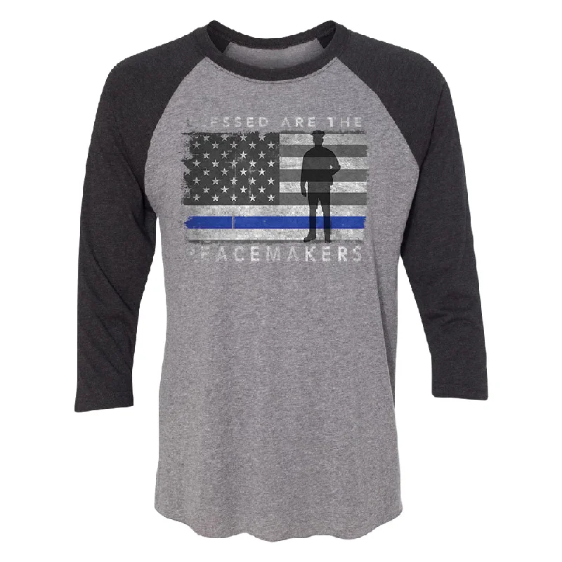 Zexpa Apparel™ Blessed Are The Peacemakers 3/4 Raglan Tee Houndstooth Herringbone Solid